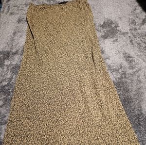 Citron Santa Monica Long Skirt Black With Brown Vines, Womens Size M